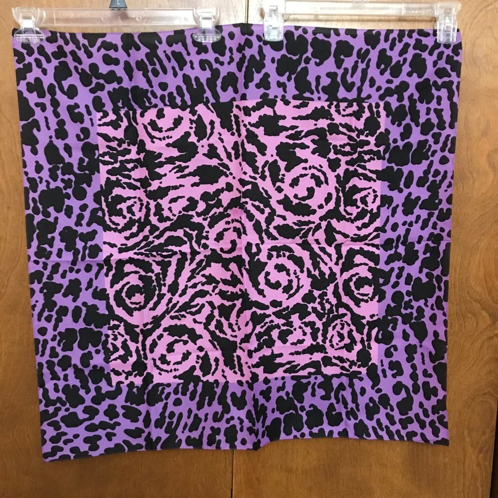 Vintage Animal Print Purple Pink Scarf